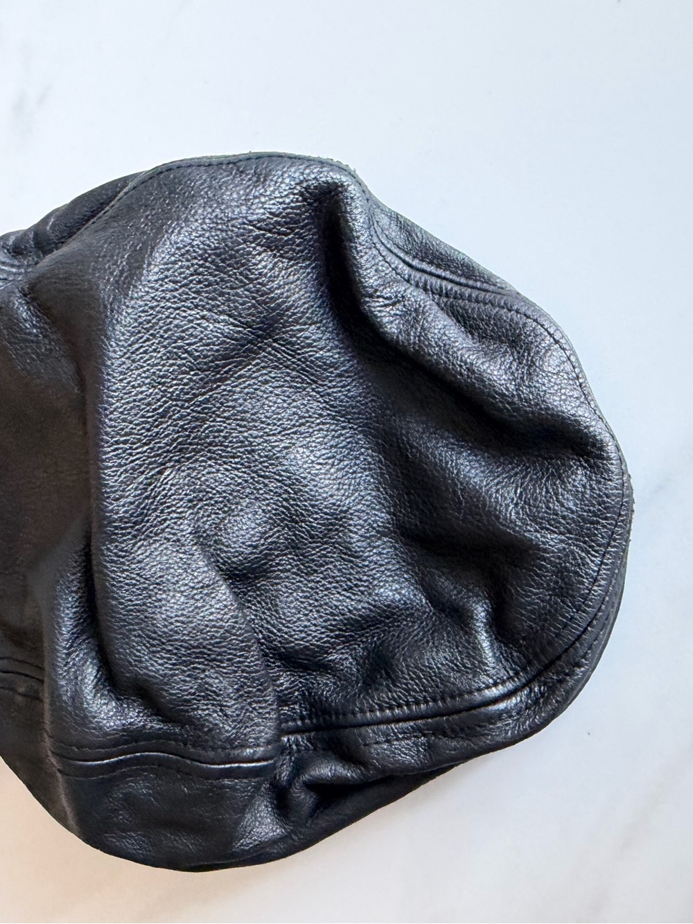Vintage Harley-Davidson Black Leather Beret Embroidered Biker Hat Unisex - Picture 7 of 14